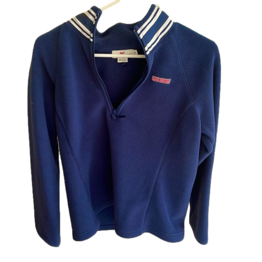 🐳Vineyard Vines Women’s navy/white fleece pullover Navy size M🐳